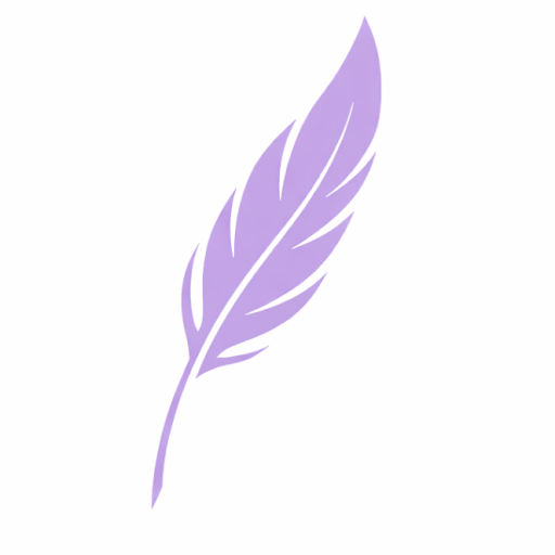 Plume minimaliste lavande – Ma Plume Fantôme, ghostwriter professionnelle au Québec